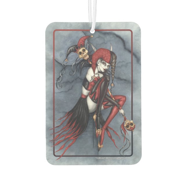 Heliquin - Dark Jester Gothic Illustration Car Air Freshener (Back)