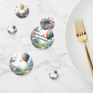 Helium balloons are lightweight confetti