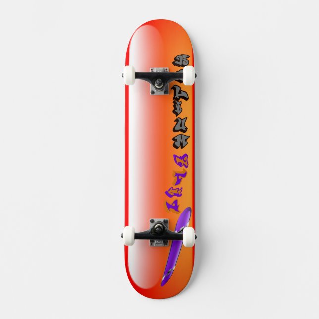 Helium Flip Orange Skateboard (Front)