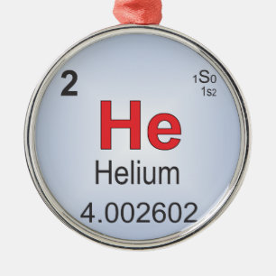 Helium Individual Element of the Periodic Table Metal Tree Decoration
