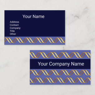 HELIX BIOTECH Geometric Gold Swirls In Blue Business Card