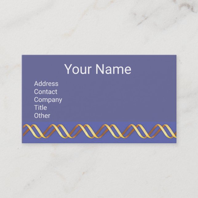 HELIX BIOTECH Geometric Gold Swirls In Blue Business Card (Front)