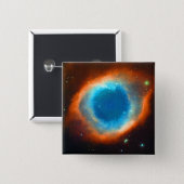 Helix Nebula, Galaxies and Stars 15 Cm Square Badge (Front & Back)