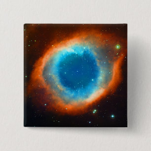 Helix Nebula, Galaxies and Stars 15 Cm Square Badge