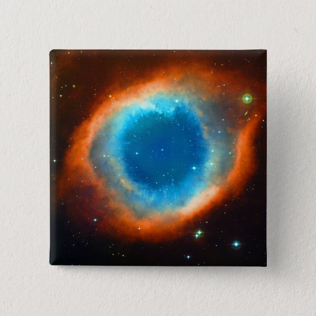 Helix Nebula, Galaxies and Stars 15 Cm Square Badge (Front)