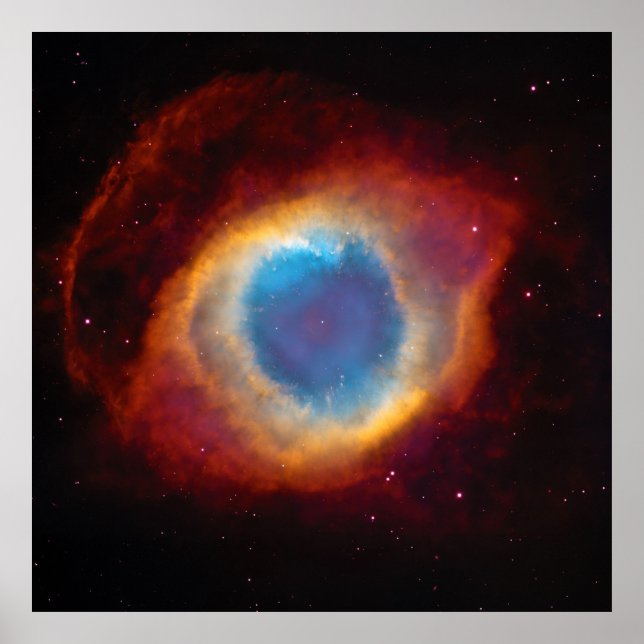 Helix Nebula or NGC 7293 View with HST,  ZGOA Poster (Front)