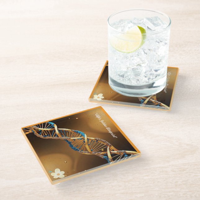 "Helix of Existence" Glass Coaster (Angled)