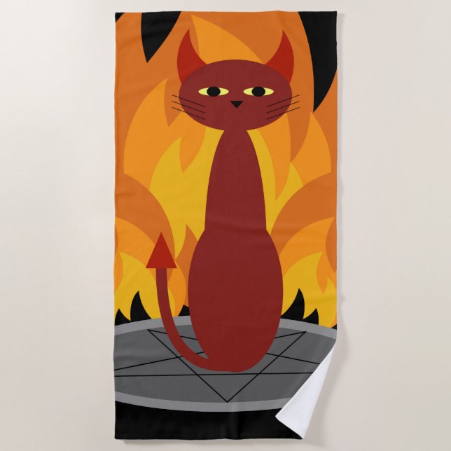Hell Cat Beach Towel (Front)