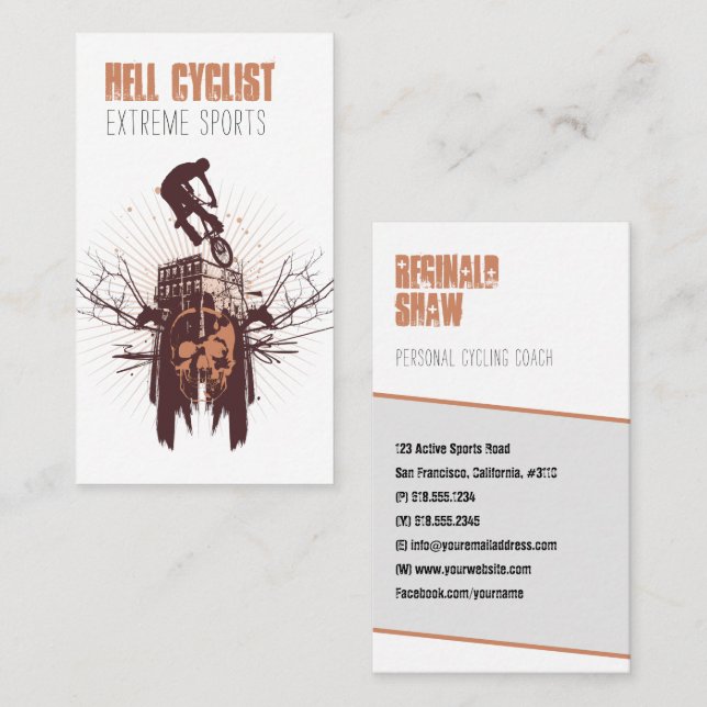 Hell Cyclist Extreme Sports | Professional Business Card (Front/Back)