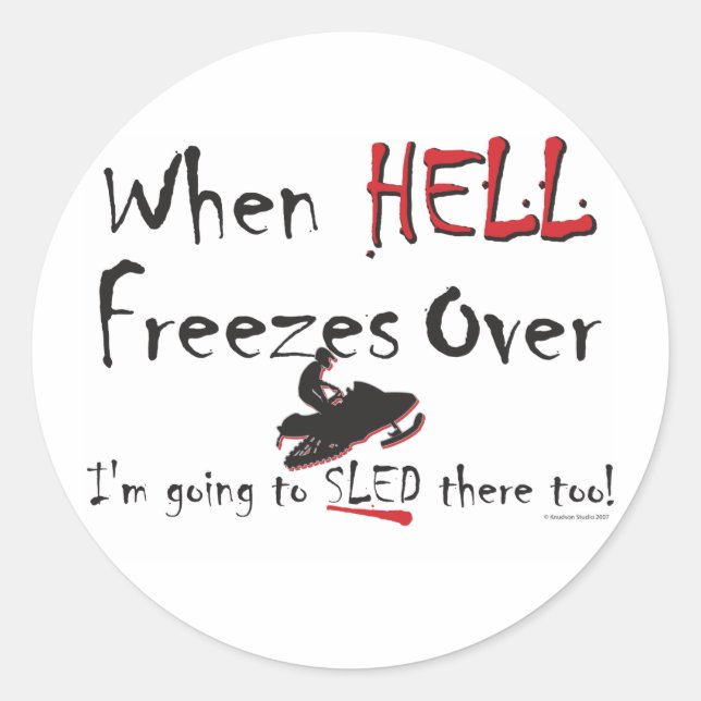 HELL-FREEZES-on-ash-[Conver Classic Round Sticker (Front)