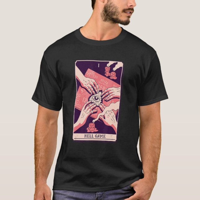 Hell Game Devil Tarot Card T-Shirt (Front)