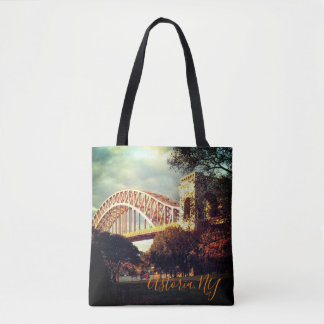 Hell Gate Bridge In Autumn, Astoria, NY Tote Bag