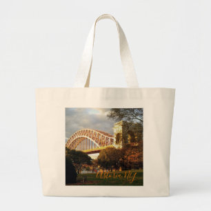 Hell Gate Bridge In Autumn, Astoria, NY Tote Bag
