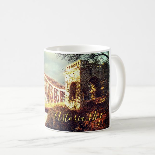Hell Gate Bridge In Autumn Classic Mug (Front Right)