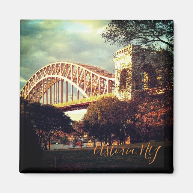 "Hell Gate Bridge in Autumn" Magnet (Front)