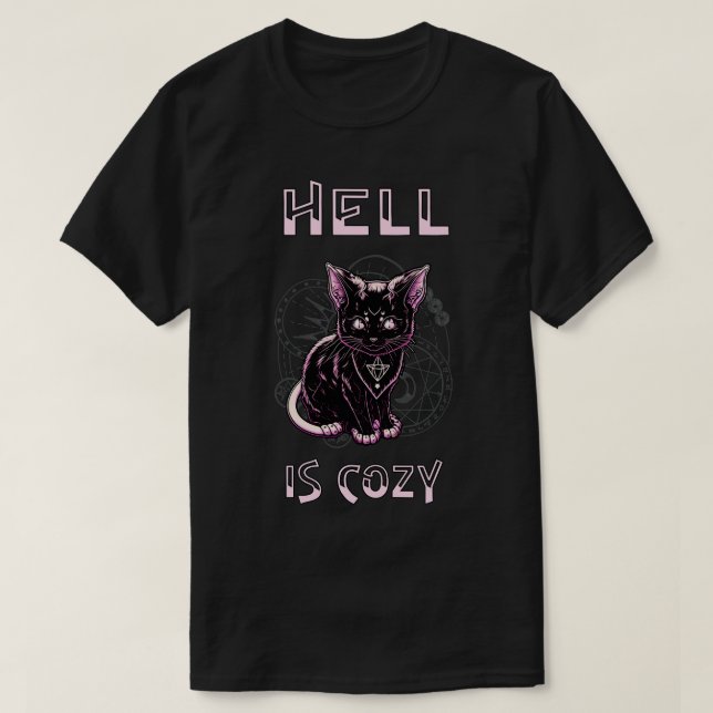 Hell Is Cosy Kitten Baphomet T-Shirt (Design Front)