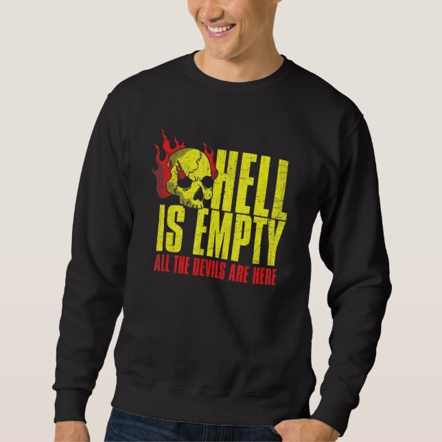 Hell Is Empty Skull Scary Horror Fan Tee (Front)