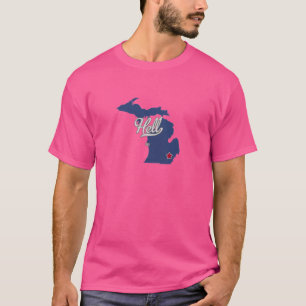 Hell Michigan MI Map T-Shirt