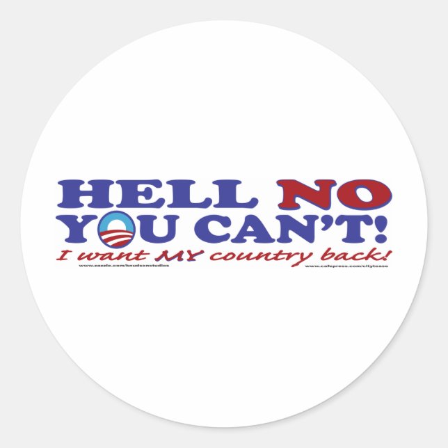Hell-No-with-Obama-Logo Classic Round Sticker (Front)