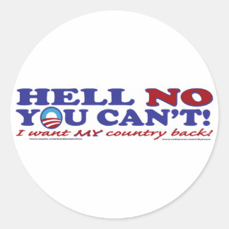Hell-No-with-Obama-Logo Classic Round Sticker