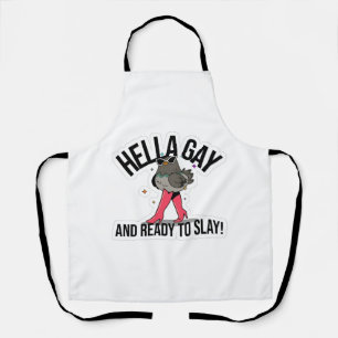 Hella Gay and Ready to Slay Funny LGBTQ Apron