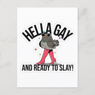 Hella Gay and Ready to Slay Funny LGBTQ  Holiday Postcard