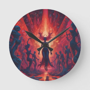 Hellacious Rave at the Lake of Fire - Ken Gauge Round Clock