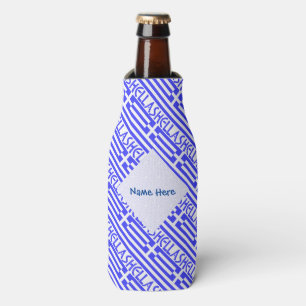 Hellas and Greek Flag Tiled Blue Personalisation Bottle Cooler