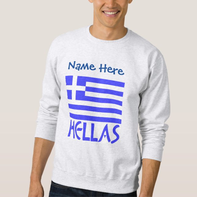 Hellas Greek Flag Blue Personalisation  Sweatshirt (Front)