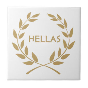 Hellas with Gold olive Wreath Tile