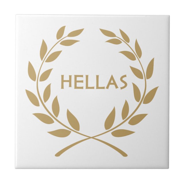 Hellas with Gold olive Wreath Tile (Front)