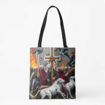 Hellbound howl halloween Tote bags