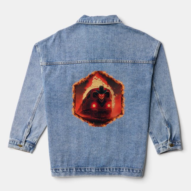 Hellbound Train Starting Its Journey Denim Jacket (Back)