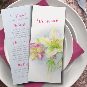 Hellebore art wedding or spring event dinner menu