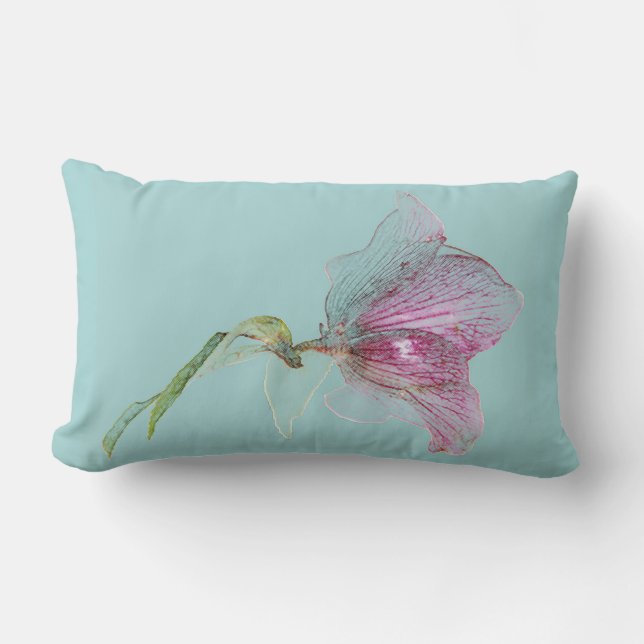 Helleborus botanical flower floral design pillow (Front)