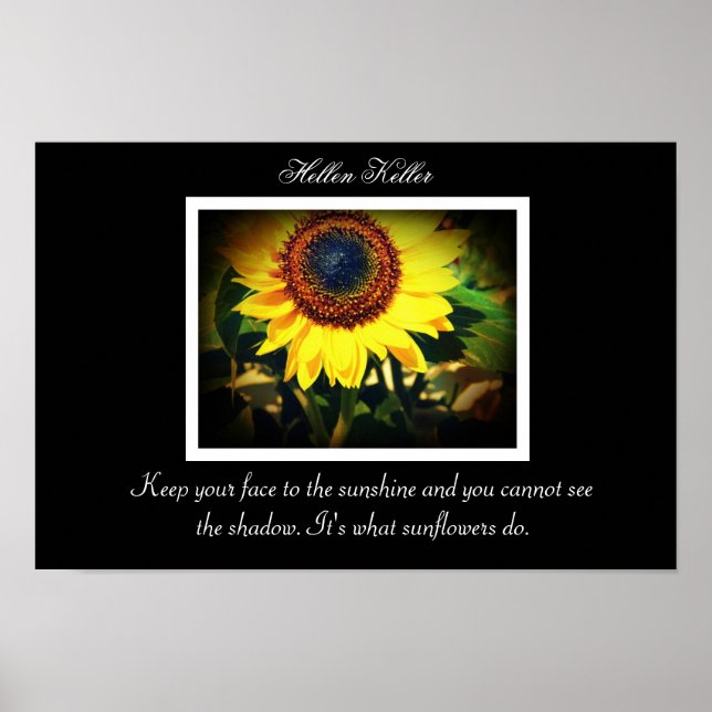Hellen Keller Sunflower quote Poster (Front)