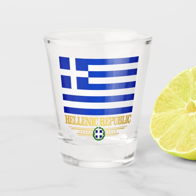 Hellenic Republic (Greece) Shot Glass (Front)