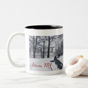 Hellgate Bridge, Astoria, NY Two-Tone Coffee Mug