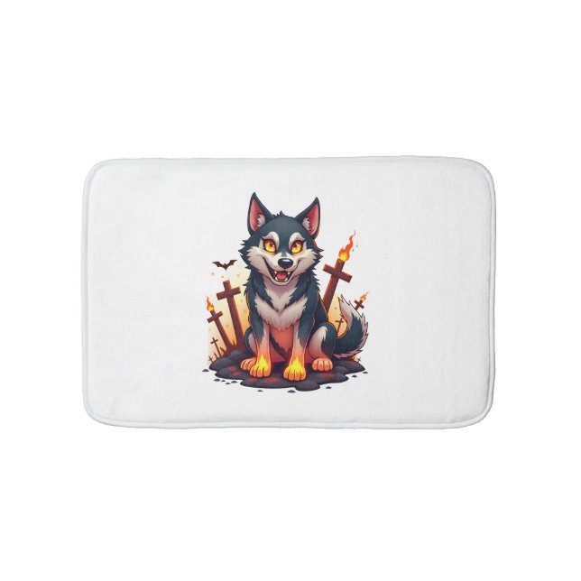 Hellhound Husky Dog Bath Mat (Front)