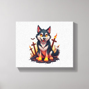 Hellhound Husky Dog Canvas Print