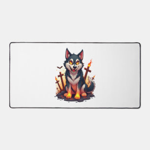 Hellhound Husky Dog Desk Mat