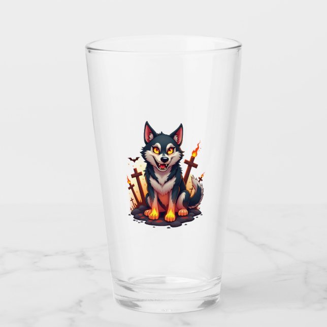 Hellhound Husky Dog Glass (Front)