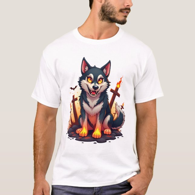 Hellhound Husky Dog T-Shirt (Front)