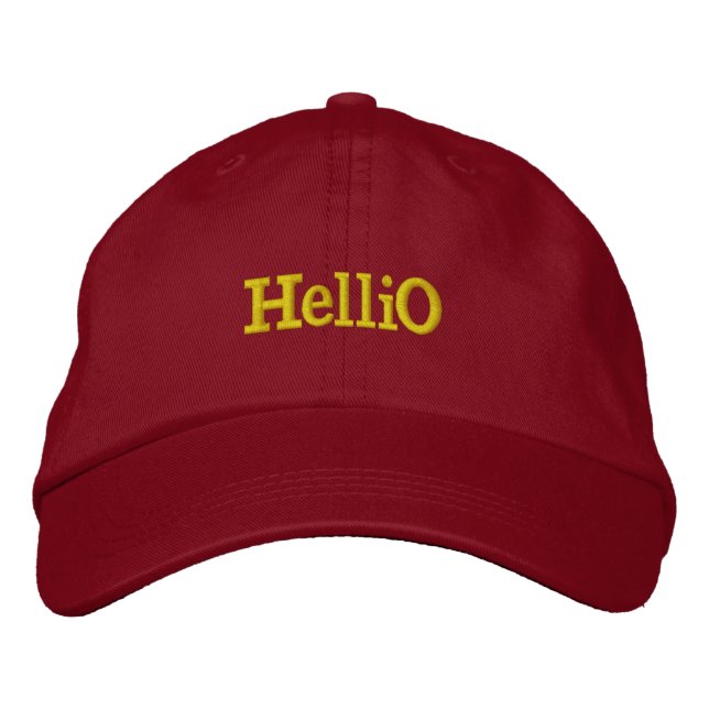 Hellio Minimal Embroidered Typography Hat (Front)