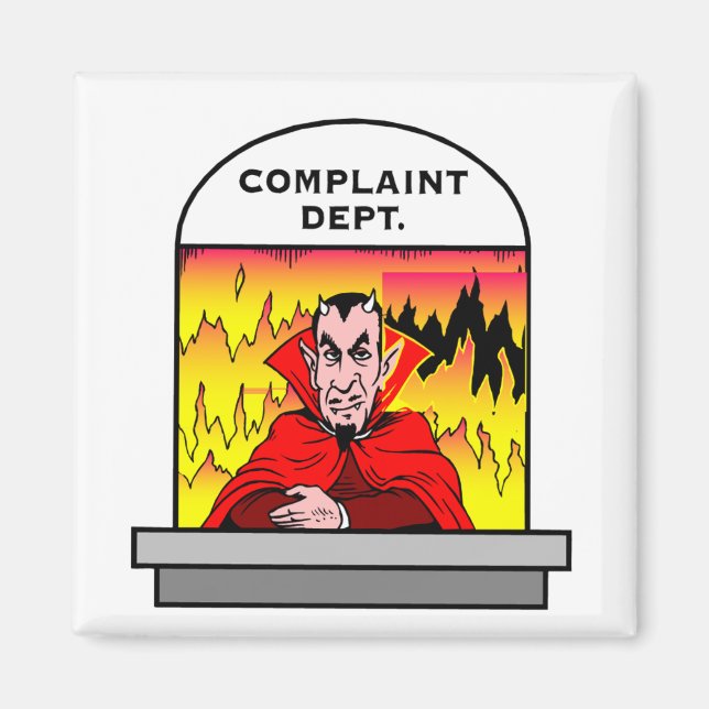 Hellish Customer Service Satan Devil Hell Magnet (Front)