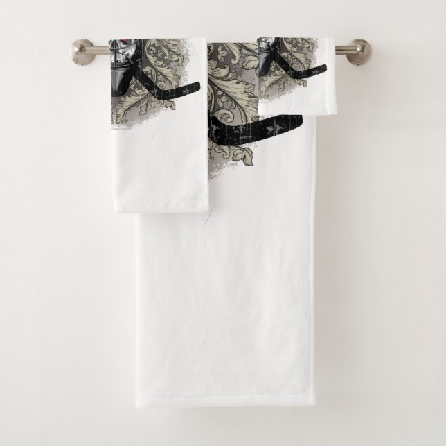 Hellish Hockey Goalie Bath Towel Set (Insitu)