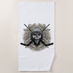 Hellish Hockey Goalie Beach Towel
