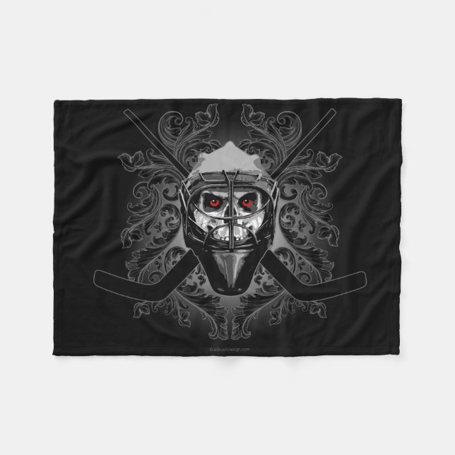 Hellish Hockey Goalie Fleece Blanket (Front (Horizontal))