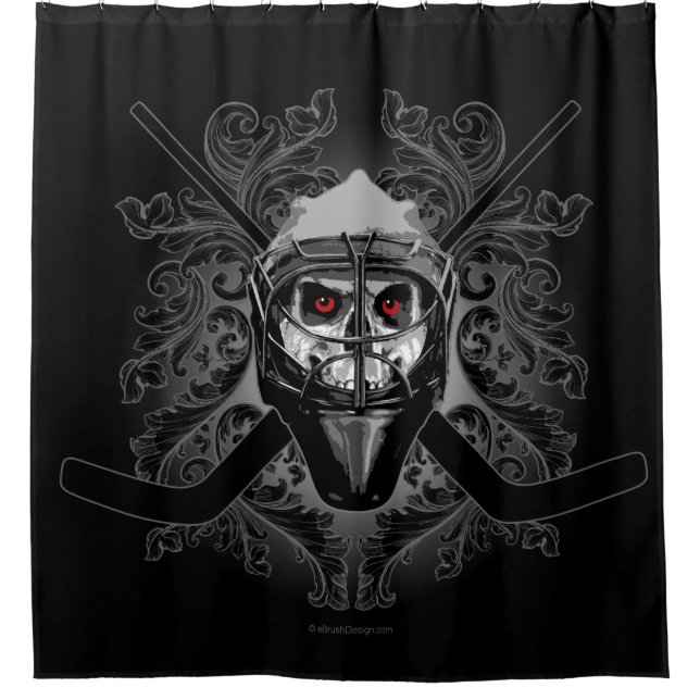 Hellish Hockey Goalie Shower Curtain (Front)