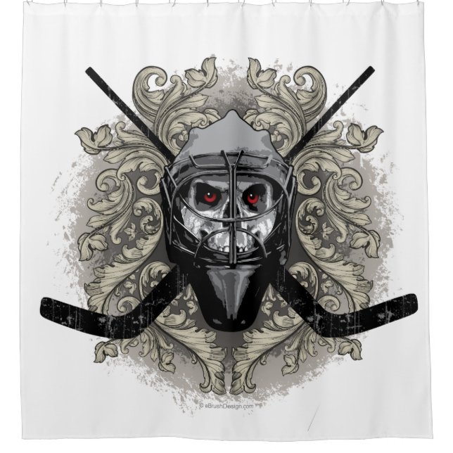Hellish Hockey Goalie Shower Curtain (Front)